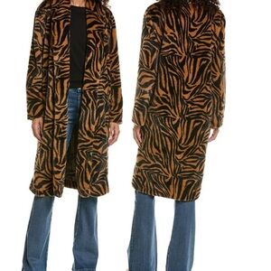 Johnny Was Sonora Groovy Zebra Faux Fur Extremely Soft Silk Lining Animal Print